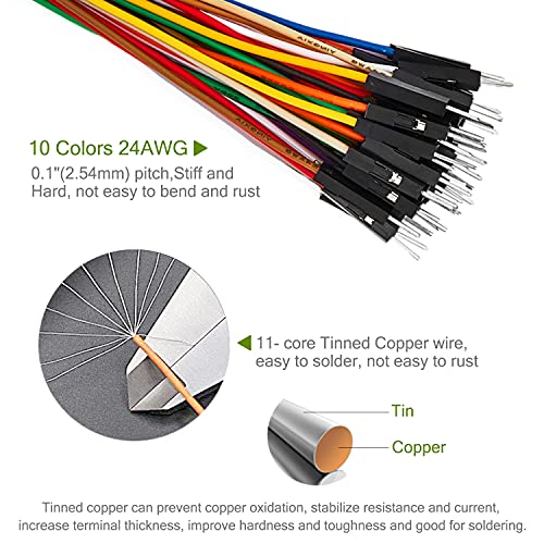 Chanzon 40pcs 10cm Female to Female Header Jumper Wire Dupont Cable Line - color: (3) Female to Female (40pcs), size: 10CM