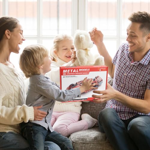 Building Kit Red Model Car Set - 287 PCS STEM Project Building Toys for Kids Ages 8-12, Assembly Building Vehicle for Boys 8 9 10 11 12-16 Years Old and Up Boys Girls Adults - style: Model Red Car