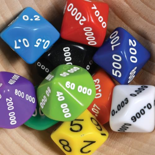 LEARNING ADVANTAGE Place Value & Decimal Dice, Set of 10 - size: 1 Count (Pack of 1)