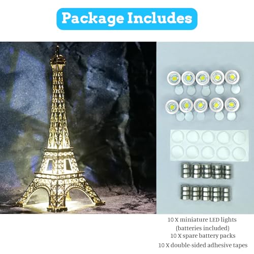 10PCS Cool White Mini LED Lights for DIY Craft, Model Displays, Miniatures - color: Cool White