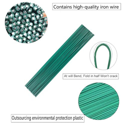Arlai 18 Gauge DIY Craft Flower Stems, Dark Green, 16 Inch, 50PCS - color: 50 pcs 18 Gauge Dark green flower wire