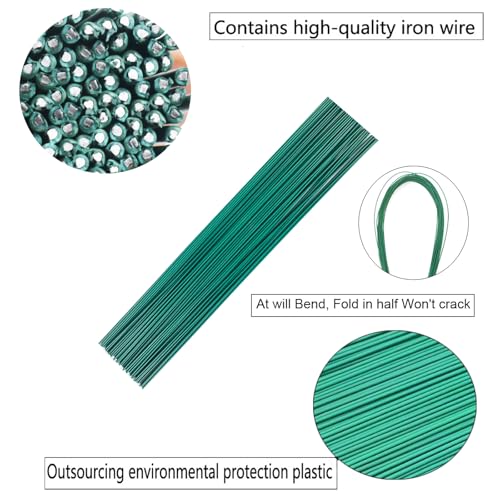 2 Gauge Dark Green Floral Stem Wire 50 PCS DIY Bouquet Stem Wreath Making - color: 50 pcs 2Gauge Dark green flower wire 30cm