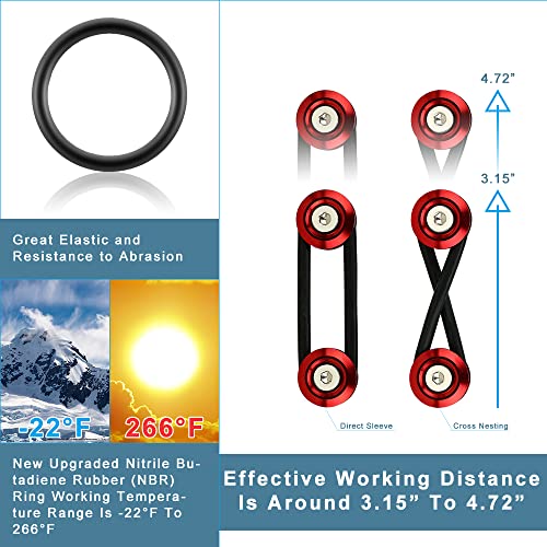 JDM Bumper Quick Release Front Rear Bumper Fasteners, 4 Piece (Red), 8 x O-Ring - color: Red