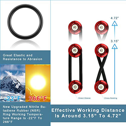 JDM Bumper Quick Release Front Rear Bumper Fasteners, 4 Piece (Red), 8 x O-Ring - color: Red
