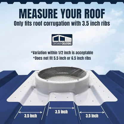 AdaptAIR® Roof Vent Adapter (2-Pack) for 40' Shipping Container/Conex Setup - Fits 12-Inch Turbines - Pair with 2-Pack Turbine, Sold Separately - size: Roof Adapter 2Pck