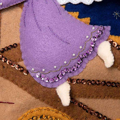 Bucilla 89220E Felt Applique Christmas Wall Hanging Kit, 16" x 22", Away in The Manger - style: Wall Hanging