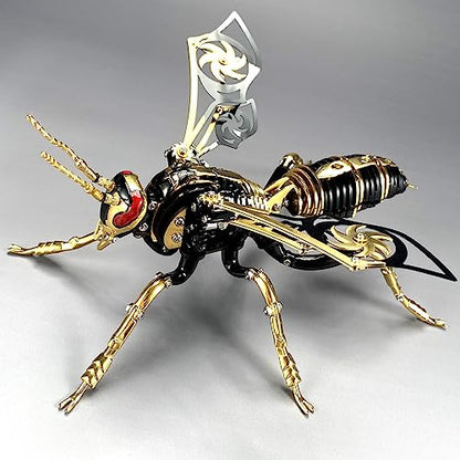 3D Metal Puzzles for Adults Mechanical Wasp Model Kits Building Blocks the Northern Giant Hornet Difficult DIY Assembly for Men - style: 3D Metal Wasp-Black Gold