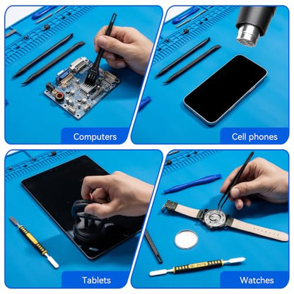 Kaisi KS813 Extra Large Soldering Mat, Heat Resistant Silicone Solder Mat - color: Blue, size: 34" x 16"