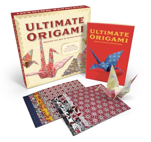 The Ultimate Origami Kit: Master the Art of Paper Folding - Includes: Instruction Book, 100 Pieces of Double Sided Origami Paper