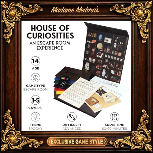 Madame Medora's House of Curiosities: Engaging Ghost-Themed Mystery Solving Game Kit for Adults. Cryptic Puzzle Files for Families, Friends, Immersive Date Night