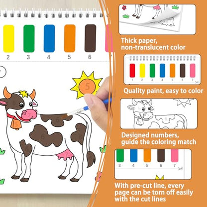 SOCOLER Paint with Water Coloring Books for Kids & Toddlers, Farm Theme - color: Farm