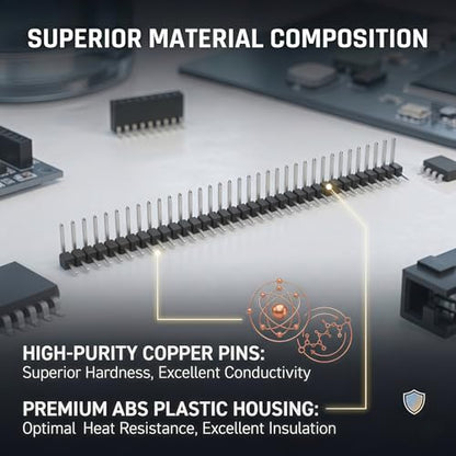 1x40 Pin Header Strip, Right Angle Pin Header Connector - size: Dual Row Right Angle