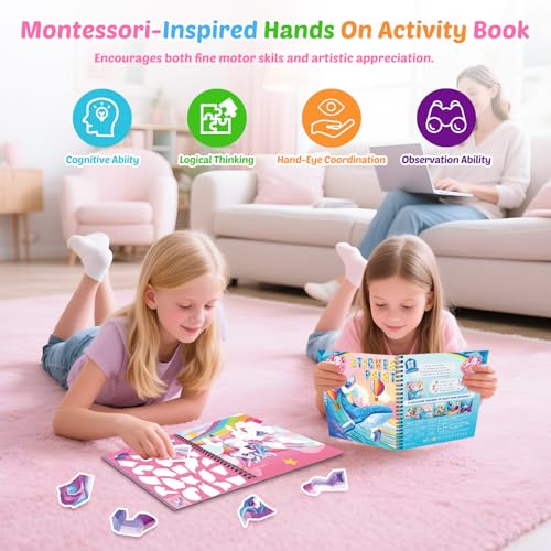 4Pcs Paint by Number Sticker Book with Story for Kids Ages 4-8 - color: Style-1-4pcs