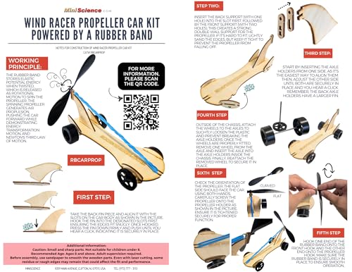 Wind Racer Propeller Car - Powered by Rubber Band Car Kit