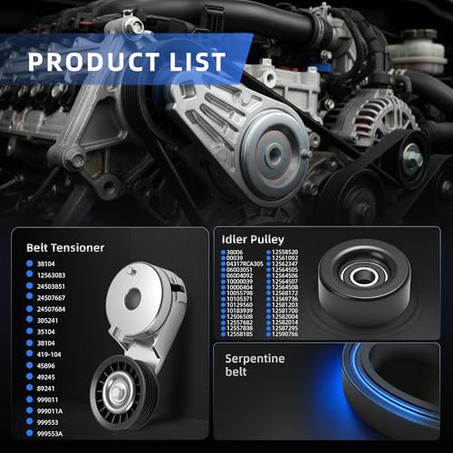 Belt Tensioner Serpentine Belt Idler Pulley Kit