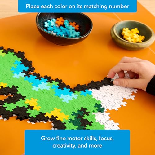 Plus Plus Puzzle By Number, T-Rex - 250 Piece Dinosaur Building Block Set - style: T-Rex