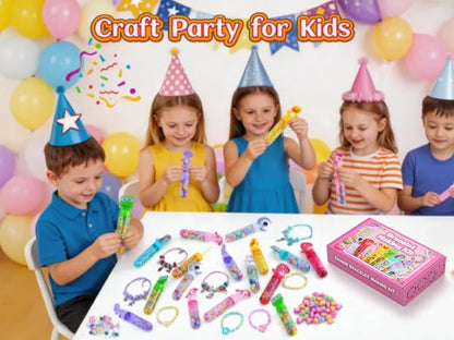 AIPRIDY Creative Beading Kit, Charm Bracelet Jewelry Making Kit for Kids, 18 Styles, 24 Pack Bracelet Wands,Classroom Prizes,Goodie Bags Stuffers, Ages 4+ (700, Pink) - color: Pink