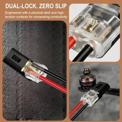 Double Wire Plug Low Voltage Wire Connectors with Locking Buckle