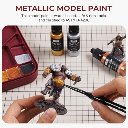 Nicpro 10 Colors Metallic Model Paint Set, 20ml Ready to Use - style: Metallic