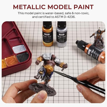 Nicpro 10 Colors Metallic Model Paint Set, 20ml Ready to Use - style: Metallic
