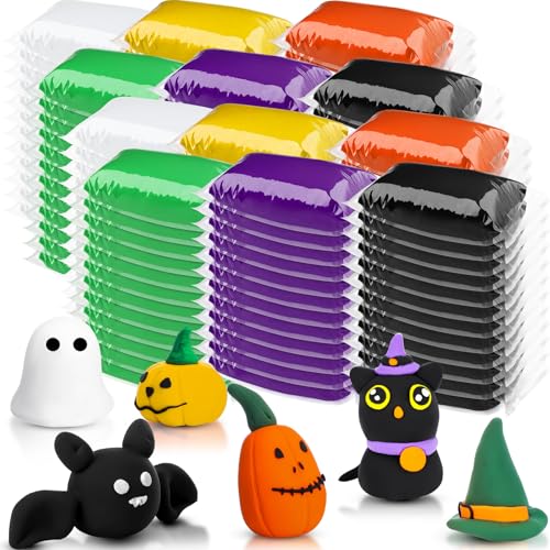VioraWhite 144 Pcs Air Dry Clay Bulk 76 oz Halloween DIY Modeling Clay Kit - color: Halloween Color