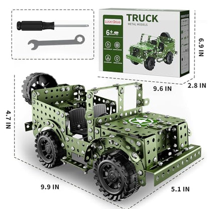 Lucky Doug STEM Building Projects Model Truck Set - Building Toys for Kids Ages 8-12, Assembly Science Army Toys for Boys 8 9 10 11 Years Old - style: 8804