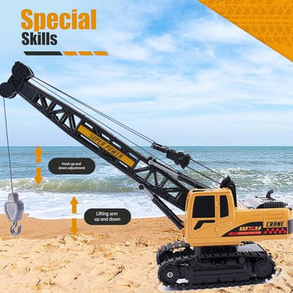 Jiakora Remote Control Crane Toy, 1:14 Scale RC Construction Vehicle with Metal Hook & 2 Batteries Included - Realistic Engineering Toy Truck, for Boys Girls 3 4 5 6 7 8 Years Old - style: Tower Crane
