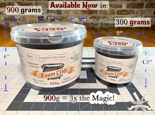 The Foamory Black Cosplay Foam Clay (900g) High Density Air Dry Craft Clay - color: Black, size: 900g
