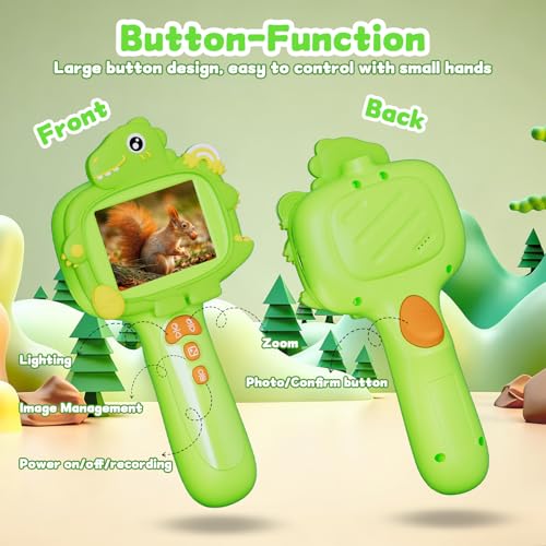 Kids Borescope Camera with Light, STEM Educational Toy, Green - color: Green