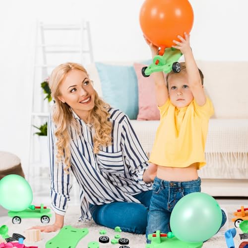 Shappy 24 Sets Car Balloon Powered Racers Balloon Launcher & Powered Car Set Fun Party Gifts Fun Educational Assembly Kit Birthday Party Prizes Presents Easy Science Experiment (Multicolor) - color: Multicolor