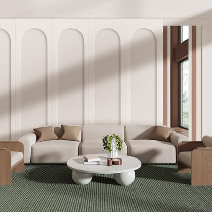 Nuanchu 4 Set 118 x 31.5 Inch Arch MDF Wall Molding Kit - size: 118 x 31.5 x 0.2 Inch