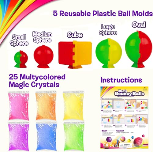 Creative Kids DIY Magic Bouncy Balls - 43 Ball Kit - STEM Science Toys - color: Multicolor Edition
