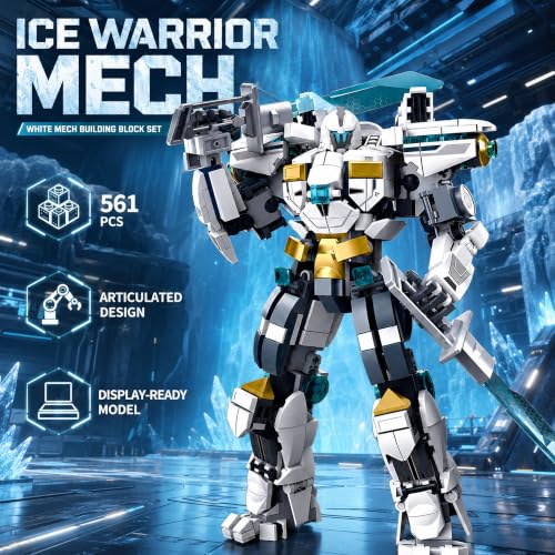 Ice Warrior Mech Building Blocks Sets 561 PCS - style: White Robot