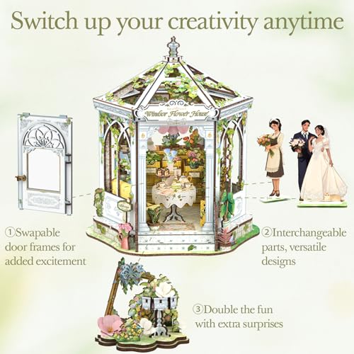 Cutefun Book Nook Kit - DIY Miniature House Dollhouse Kit for Adults - color: Windsor Flower House