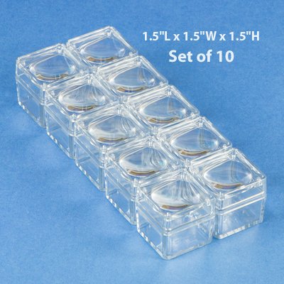1.5 Inch Bug Boxes with Magnifying Lid (Pack of 10 Boxes)