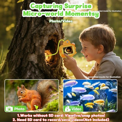 Kids Borescope Camera with Light, STEM Educational Toy, Orange - color: Orange