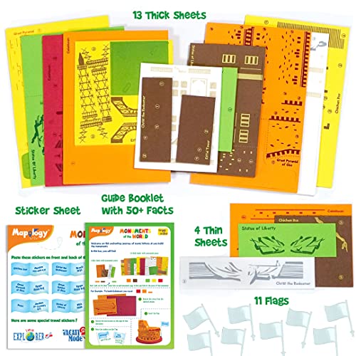 Imagimake Mapology Monuments of World & Monuments of USA Bundle - 3D Puzzle Activity Toy for Kids | DIY Arts and Craft Kits for Kids Ages 4 5 6 7 8 Years