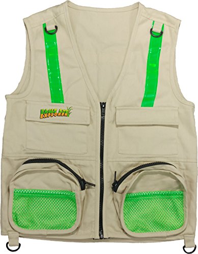 Kids Cargo Vest for Boys and Girls with Reflective Safety Straps - color: Tan, size: Large