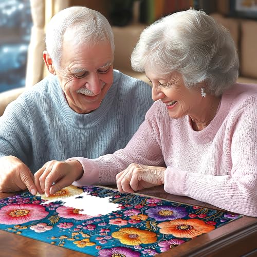 Blueforest 1000 Piece Colorful Embroidered Flowers Jigsaw Puzzle - color: Colorful Embroidered Flowers