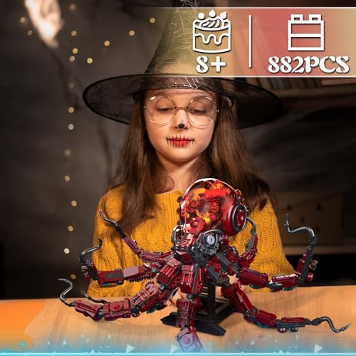 Mechanical Octopus Building Sets with Light, Ocean Animal Building Kits for Adults, Compatible with Lego Octopus, 882PCS STEM Toy for Teens Boys & Girls 8-16 - style: Octopus