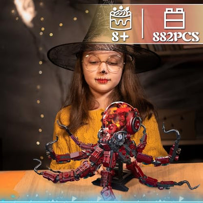 Mechanical Octopus Building Sets with Light, Ocean Animal Building Kits for Adults, Compatible with Lego Octopus, 882PCS STEM Toy for Teens Boys & Girls 8-16 - style: Octopus