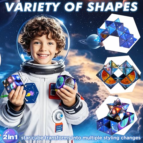 Euclidean Cube Fidget Toys for Kids 2 in 1 Star Cube Magic Cube Puzzle Toys - style: Starry Sky