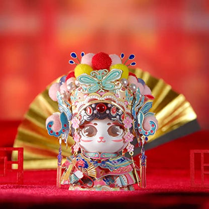 MU 3D Metal Puzzles The Chinese Opera Diva Kitty Cat Figures Model Assembling, Metal Models Kits Miniature Building for Adult, Hobby Birthday New Year Gifts Collectibles Home Decor - style: The Chinese Opera Diva