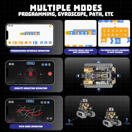 STEM Robot Building Kit for Kids Ages 6-14 | 323 PCS 5-in-1 | 4 Control Modes | APP & Remote Control | Rechargeable Coding Robot Toy | Engineering Educational Gift for Boys Girls - style: K96185