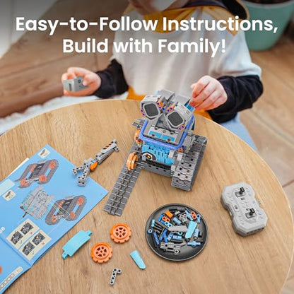 Sillbird Building Robot Kit STEM Gifts for Kids 8-13 with Remote Control - color: Gray-blue