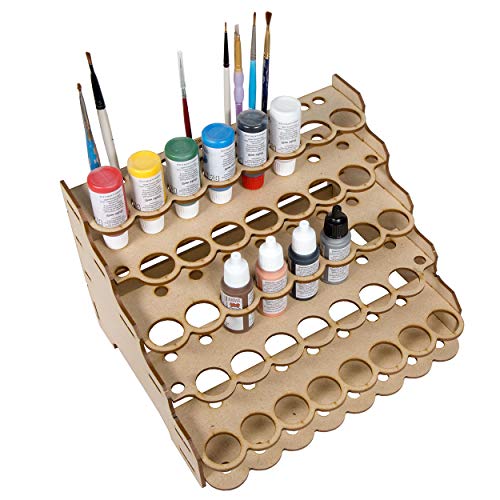 The Broken Token Modular Paint Rack w/ 26mm Holes - Multiple Organizer for Paint Bottles, Pots, and Brushes in Tiered Layout - Customize Your Pieces with Easy Organization & Access - style: Straight 26mm holes