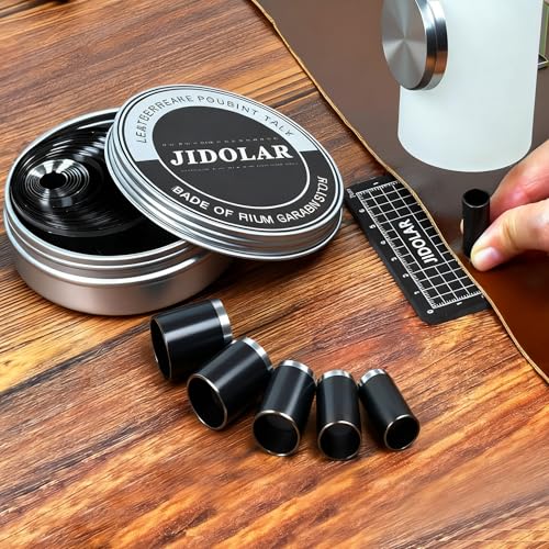 24 Pieces Leather Circle Cutter Tool Set, Hole Punch Tools with 1-15mm 20 25 30 35 40 45 50 55 60mm, High Carbon Steel Round Cutting Dies, Hole Punch Tool Kit for DIY Leather Crafts - size: 24 Sizes