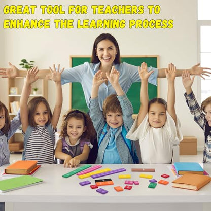Sayglossy 6 Sets Fraction Tiles Set for Math Classroom Fractions Manipulatives Math Manipulatives for Home School Supplies - style: Tiles