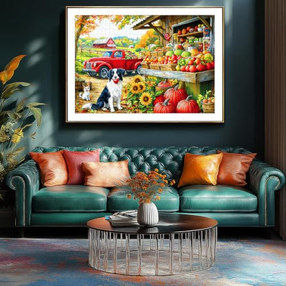Blueforest Jigsaw Puzzles for Adults 1000 Pieces Autumn Farm Fruit Stand - color: Autumn Farm Fruit Stand