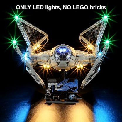 Vaodest Led Light for Lego 75382 Tie Interceptor Building Blocks Model,Design and Configuration Compatible with Model 75382(Led Light Only, Not Building Block Kit) - style: 75382 Tie Interceptor Set